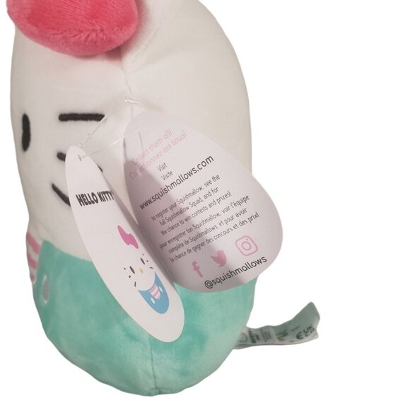 Hello Kitty Squishmallows Plush Toy Soft Cuddly 8" White Pink Aqua Ages 0+ - Picture 6 of 7